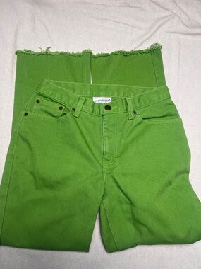 Jeanology Collection Green Cotton Raw Hem ‘Booba’ Ankle Jeans - Size 4